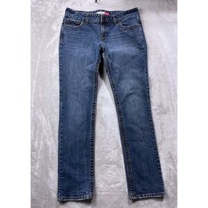 Aeropostale Bayla Skinny Curvy Fit Jeans Womens 7/8 Short Blue Medium Wash